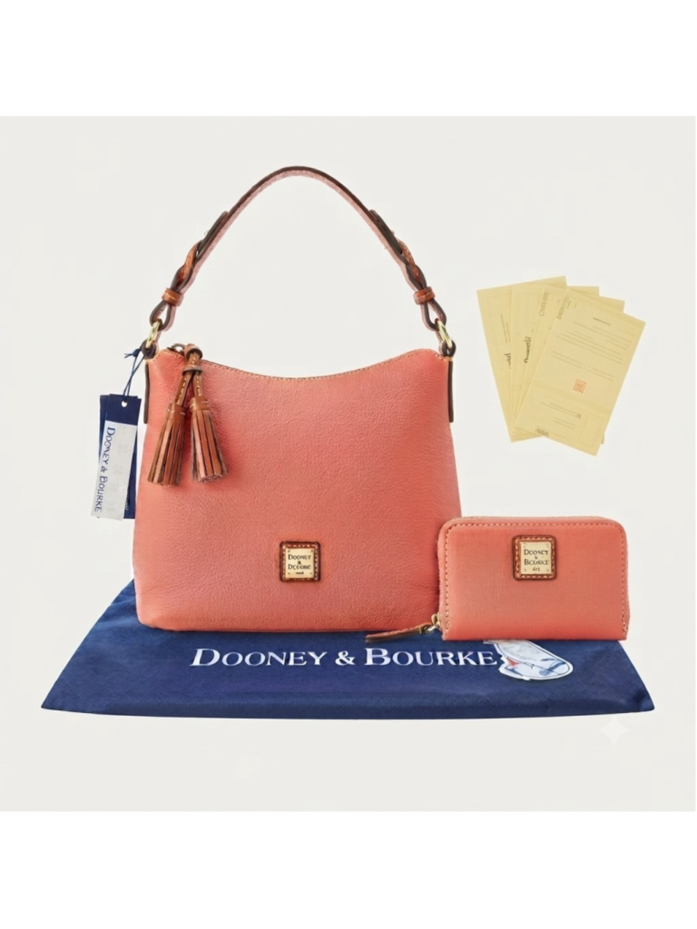 Dooney & Bourke Coral Hobo Bag & Matching Wallet Set NWT Rare Discontinued